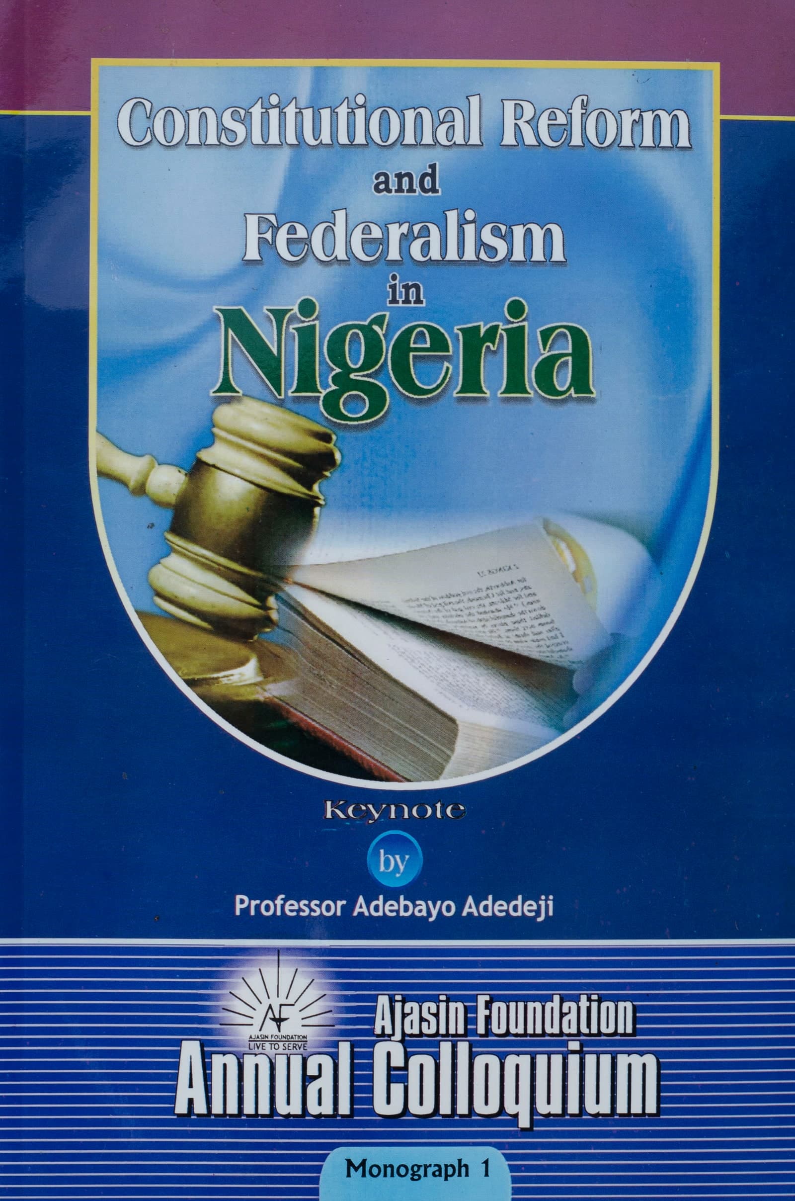 Cover: Constitutional Reform and Federalism in Nigeria
